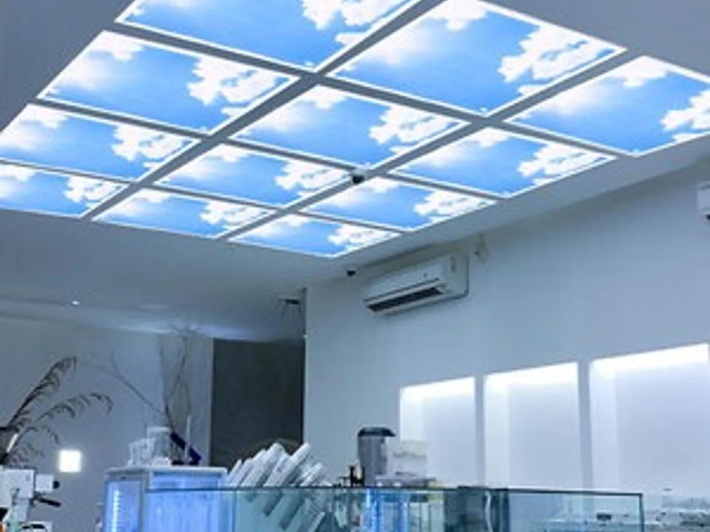 LED panel lighting in a commercial space