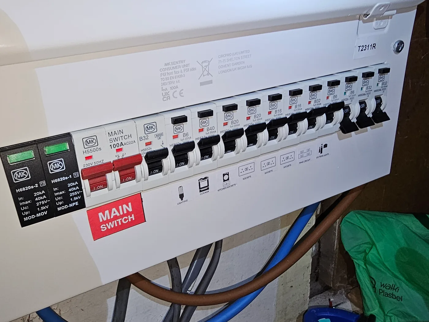 MK consumer unit with SPD protection in Hamilton