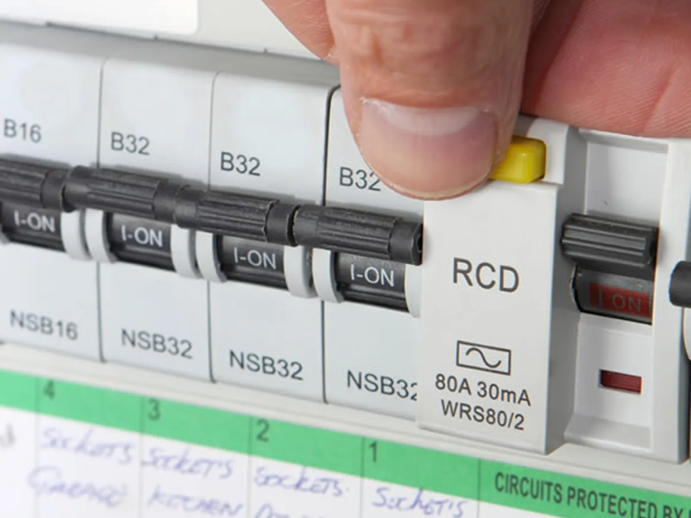 Testing an RCD during an electrical inspection